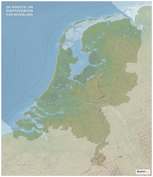 wandposter hoogtekaart