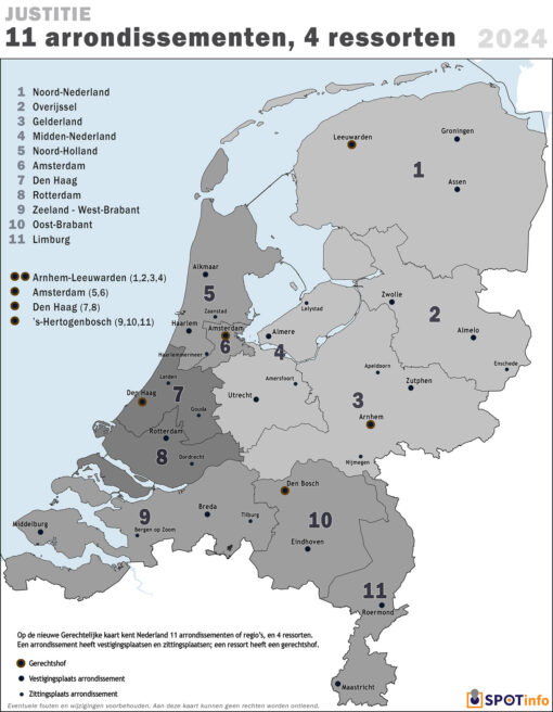 wandposter justitiële arrondissementen